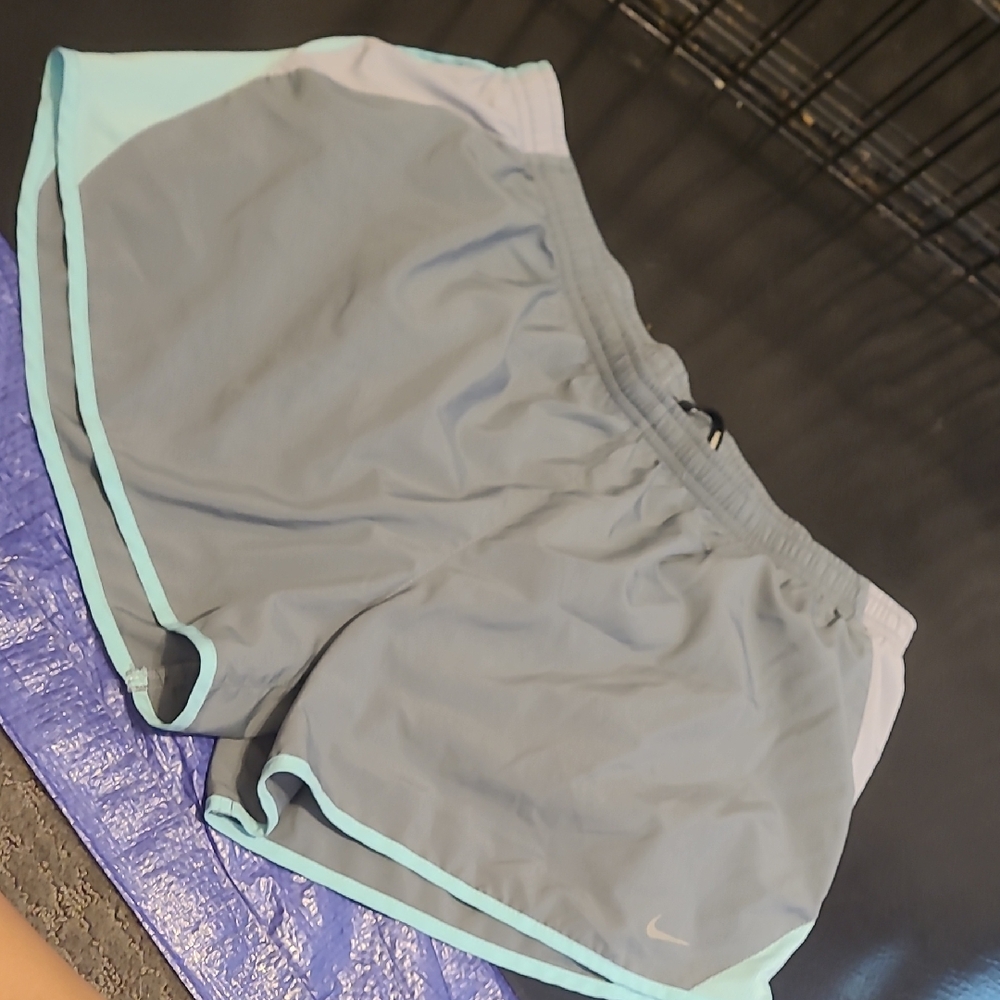 Nike Women's Athletic Shorts in Gray and Light Blue